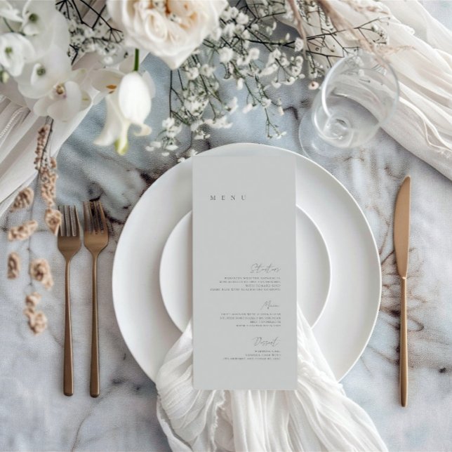 Dusty Blue Elegant Minimalist Wedding Flat Menu (Dusty Blue Elegant Minimalist Wedding Flat Menu)