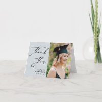 Dusty Blue Elegant Script Minimalist Graduation