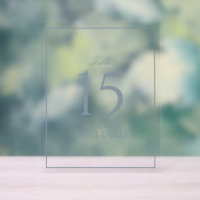 Dusty Blue Elegant Script Wedding Table Number