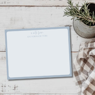Dusty Blue Elegant Simple Statnionery Note Card