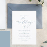 Dusty Blue Elegant Simple Wedding Invitations<br><div class="desc">Dusty Blue Elegant Simple Wedding Invitations</div>