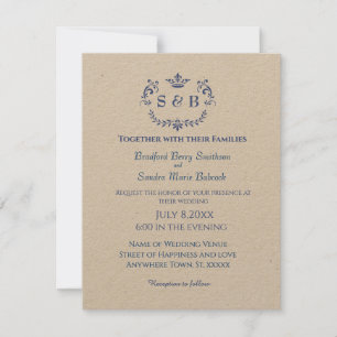 Dusty Blue Elegant White Grey Floral Heart Wedding Save The Date