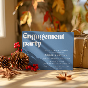 Dusty Blue Engagement Party Invitation
