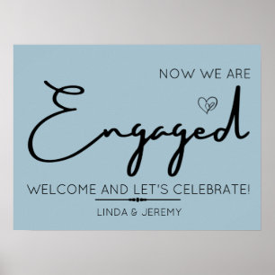 Dusty Blue Engagement Party Welcome Sign
