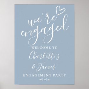 Dusty Blue Engagement Party Welcome Sign