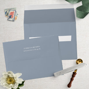 Dusty Blue Envelope With Return Address