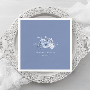Dusty Blue "Est. 2025" Wedding Napkins