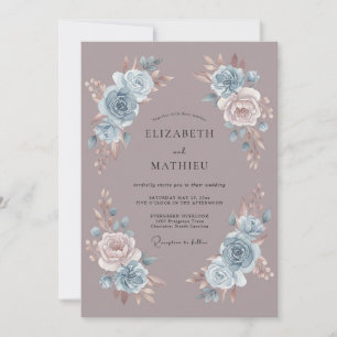 Dusty Blue Ethereal Romance Wedding Invitation