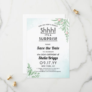  Dusty Blue Eucalyptus 40th Birthday Save The Date