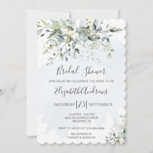 Dusty Blue Eucalyptus Bridal Shower Invitation