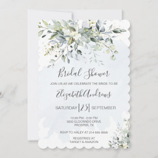 Dusty Blue Eucalyptus Bridal Shower Invitation