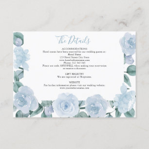 Dusty Blue Eucalyptus Floral Wedding Details Enclosure Card