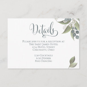 Dusty Blue Eucalyptus Greenery Foliage Details Enc Enclosure Card