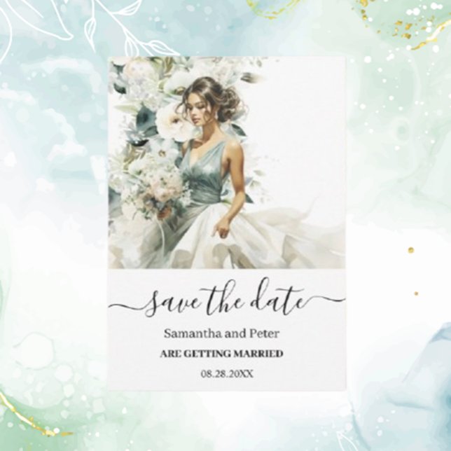 Dusty Blue Eucalyptus Greenery Save the Date (nnounce your special day with elegant dusty blue eucalyptus greenery save the date cards. )