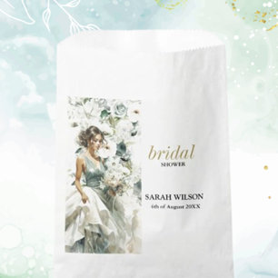 Dusty Blue Eucalyptus Greenery Wedding Favour Bags