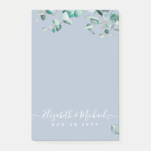 Dusty Blue Eucalyptus Greenery WEDDING Planning Post-it Notes