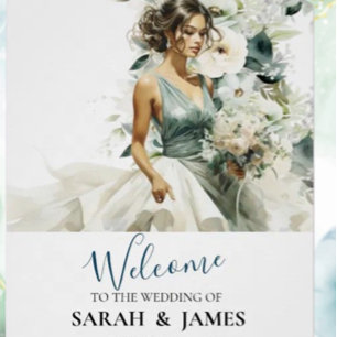 Dusty Blue Eucalyptus Greenery Wedding Poster