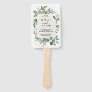 Dusty Blue Eucalyptus Wedding Program Fan