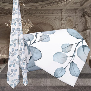 Dusty Blue Eucalyptus Wedding White Tie