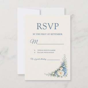 Dusty Blue European RSVP Card