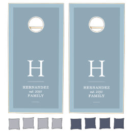 Dusty Blue Family Monogram Newlywed Custom