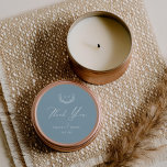 Dusty Blue Favour Sticker Wedding Thank you Tag<br><div class="desc">Thank your wedding guests for sharing your special day with a custom sticker gift label featuring modern calligraphy and a botanical laurel monogram.</div>