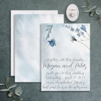 Dusty Blue Fine Art Calligraphy Style Wedding