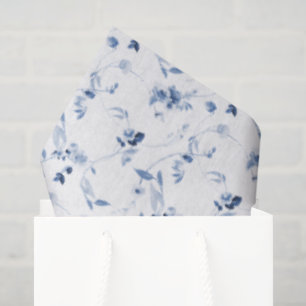 Dusty Blue Fine Art Floral Gift Tissue Paper