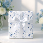 Dusty Blue Fine Art Floral Wedding Wrapping Paper<br><div class="desc">Elevate your gifts with this elegant dusty blue fine art floral wrapping paper. Featuring soft watercolor blossoms and refined botanical accents, this design pairs beautifully with modern, romantic, and classic wedding themes. Perfect for bridesmaid gifts, wedding favors, engagement presents, showers, and sophisticated celebrations. Coordinates seamlessly with the Dusty Blue Fine...</div>