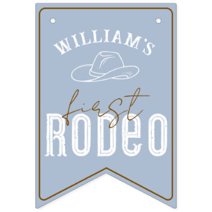 Dusty Blue First Rodeo Photo Banner – Western 1st 
