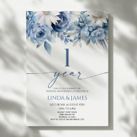 Dusty Blue Floral 1st Wedding Anniversary
