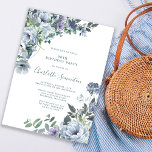 Dusty Blue Floral 90th Birthday Party Invitation<br><div class="desc">Dusty blue roses,  peonies and wildflowers decorate a pretty floral birthday invitation. All text is editable and invitation can be purchased as digital download.</div>