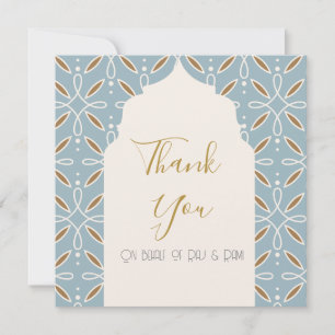 Dusty Blue Floral Arch India Wedding Invitation