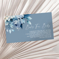 Dusty Blue Floral Baby Shower Books For Baby