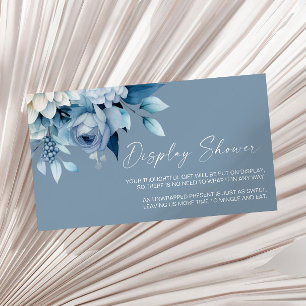 Dusty Blue Floral Baby Shower Gift Display Shower Enclosure Card