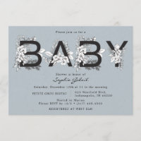 Dusty Blue Floral Baby Shower