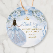 Dusty Blue Floral Bow Ribbon Quinceañera Crown