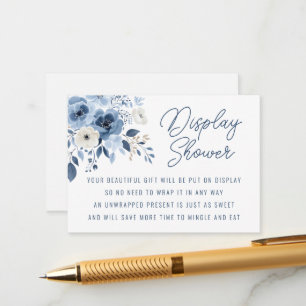 Dusty Blue Floral Bridal Display Shower Enclosure Card