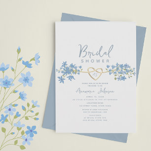Dusty Blue Floral Bridal Shower Invitation