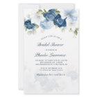 Dusty Blue Floral Bridal Shower Invitation