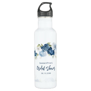 Dusty Blue Floral Bridal Shower Personalised 710 Ml Water Bottle