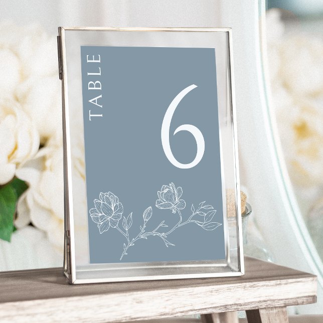 Dusty blue floral classical wedding table numbers (Creator Uploaded)