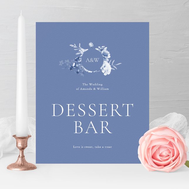 Dusty Blue Floral Dessert Bar Sign (Creator Uploaded)