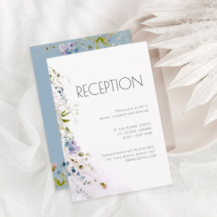 Dusty Blue Floral Details Enclosure Card