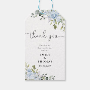 Dusty Blue Floral Eucalyptus Floral Gift Tag