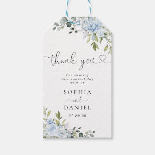 Dusty Blue Floral Eucalyptus Floral Gift Tag
