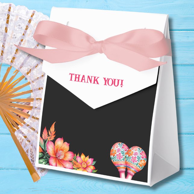 Dusty Blue Floral Fiesta Mexican Bridal Shower Favour Box (Creator Uploaded)