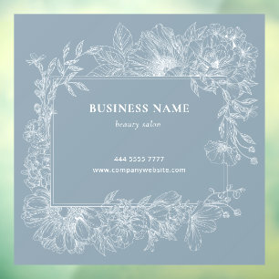 Dusty Blue Floral Frame Boutique Salon Florist