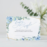 Dusty Blue Floral Gold Geometric Diaper Raffle