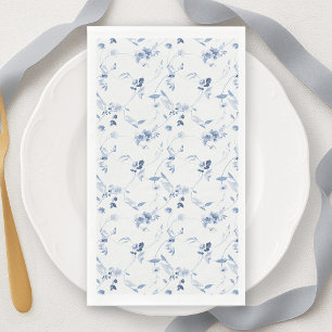 Dusty Blue Floral Guest Towel Napkin